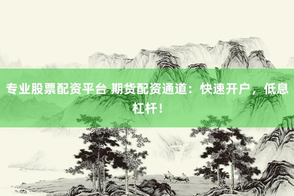 专业股票配资平台 期货配资通道：快速开户，低息杠杆！