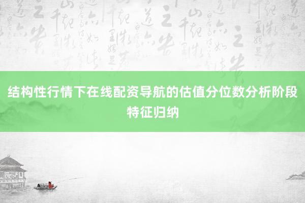 结构性行情下在线配资导航的估值分位数分析阶段特征归纳