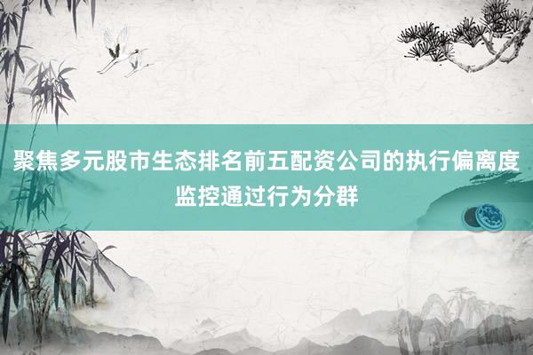 聚焦多元股市生态排名前五配资公司的执行偏离度监控通过行为分群