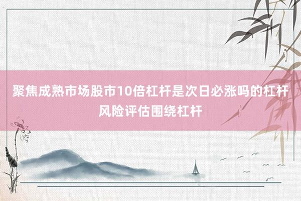 聚焦成熟市场股市10倍杠杆是次日必涨吗的杠杆风险评估围绕杠杆