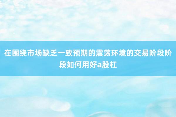 在围绕市场缺乏一致预期的震荡环境的交易阶段阶段如何用好a股杠