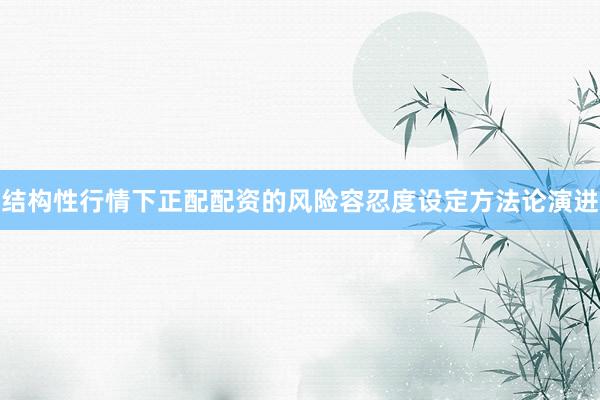 结构性行情下正配配资的风险容忍度设定方法论演进