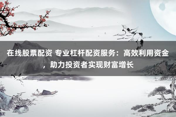 在线股票配资 专业杠杆配资服务：高效利用资金，助力投资者实现财富增长